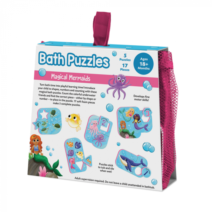 Puzzle de baie pentru bebeluși, cu piese mari de spumă, cu sirene - Magical Mermaid Bath Puzzle [2]
