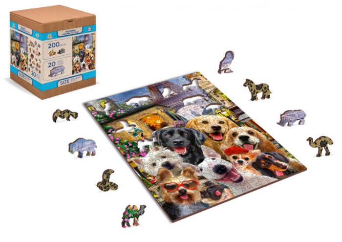 Puzzle din lemn, Catelusi in Paris, 200 piese [2]