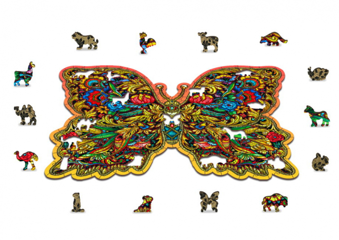 Puzzle din lemn, Fluture colorat, 250 piese [4]