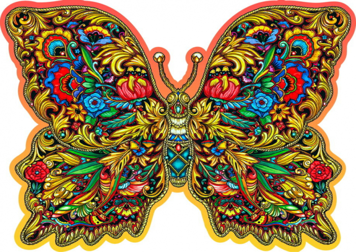 Puzzle din lemn, Fluture colorat, 250 piese [6]