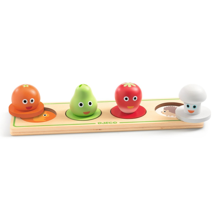 Puzzle din lemn Fructe si legume, Djeco [3]