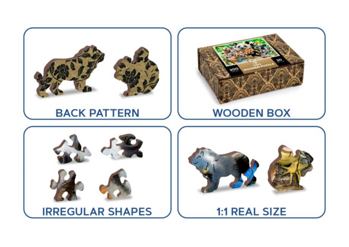 Puzzle din lemn, Paradisul ursilor, 200 piese [7]