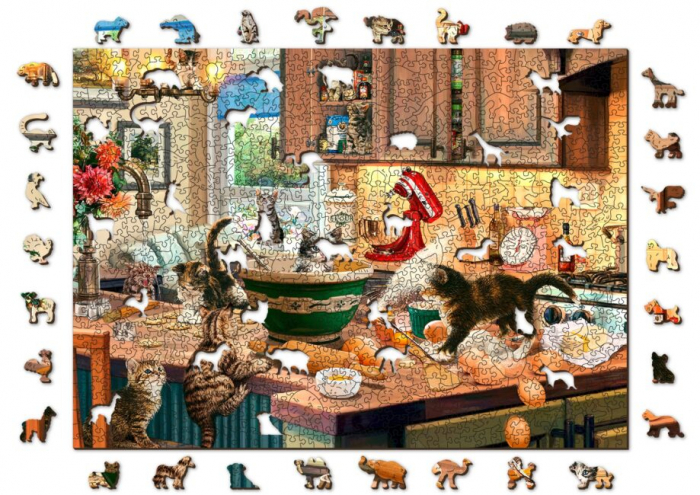 Puzzle din lemn, Pisicutele bucatari, 1010 piese [5]