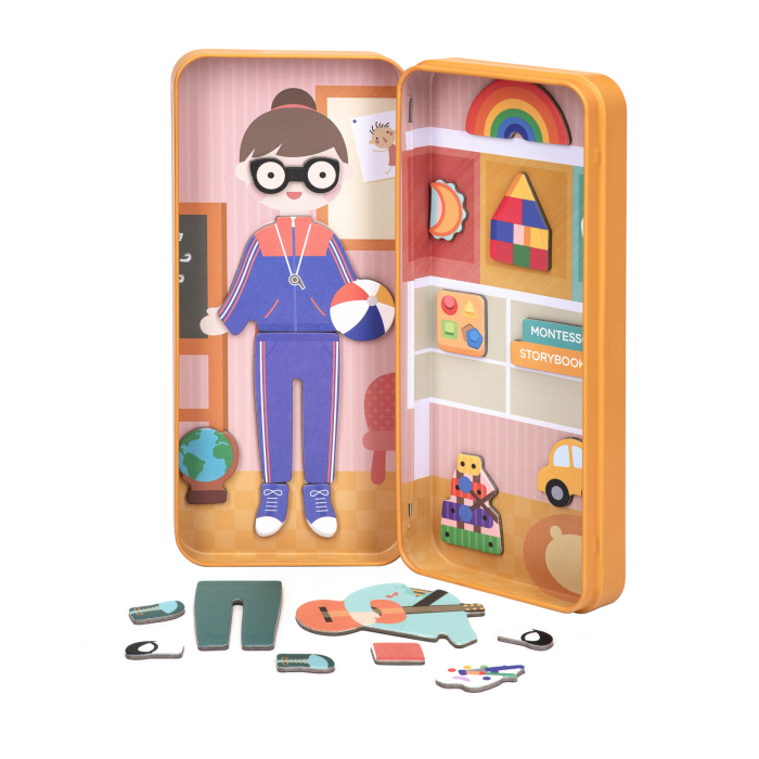 Puzzle magnetic in cutie metalica, joc de potrivire si asociere - Educatoare [5]