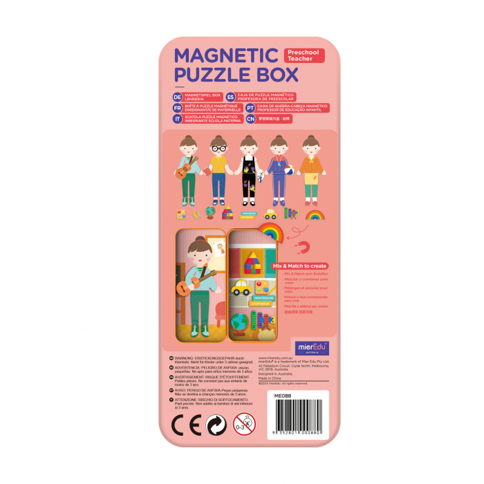Puzzle magnetic in cutie metalica, joc de potrivire si asociere - Educatoare [3]