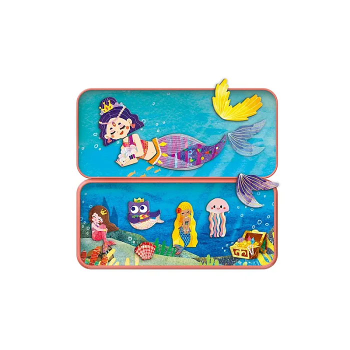 Puzzle magnetic in cutie metalica, joc de potrivire si asociere - Sirene [2]