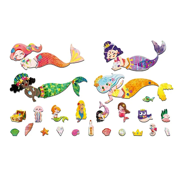 Puzzle magnetic in cutie metalica, joc de potrivire si asociere - Sirene [5]