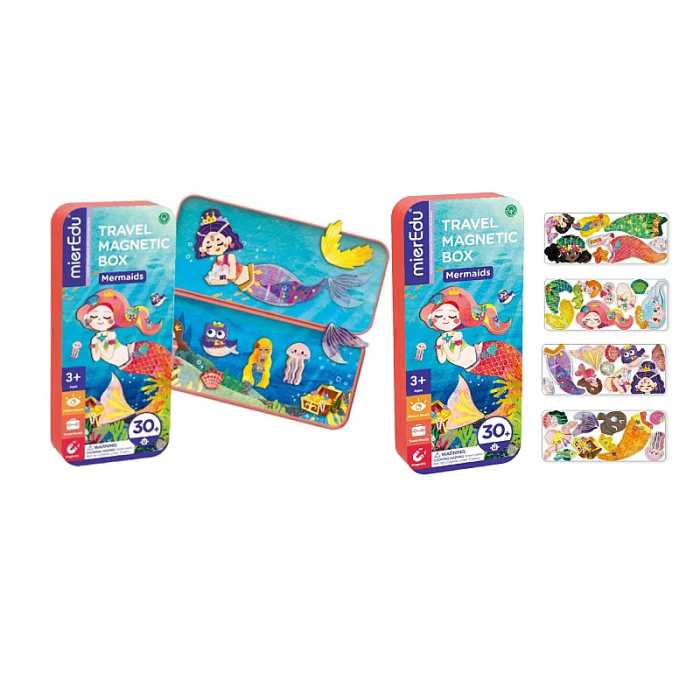 Puzzle magnetic in cutie metalica, joc de potrivire si asociere - Sirene [3]