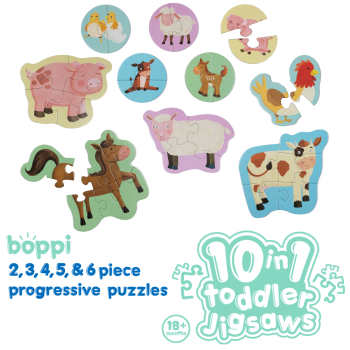 Puzzle progresiv Toddler 10 in 1, Boppi - Ferma [7]