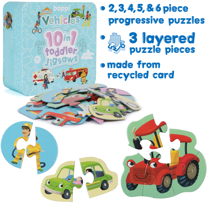 Puzzle progresiv Toddler 10 in 1, Boppi - Vehicule [6]