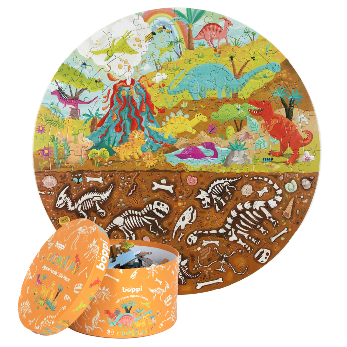 Puzzle rotund, 150 piese, Boppi - Dinozauri [1]