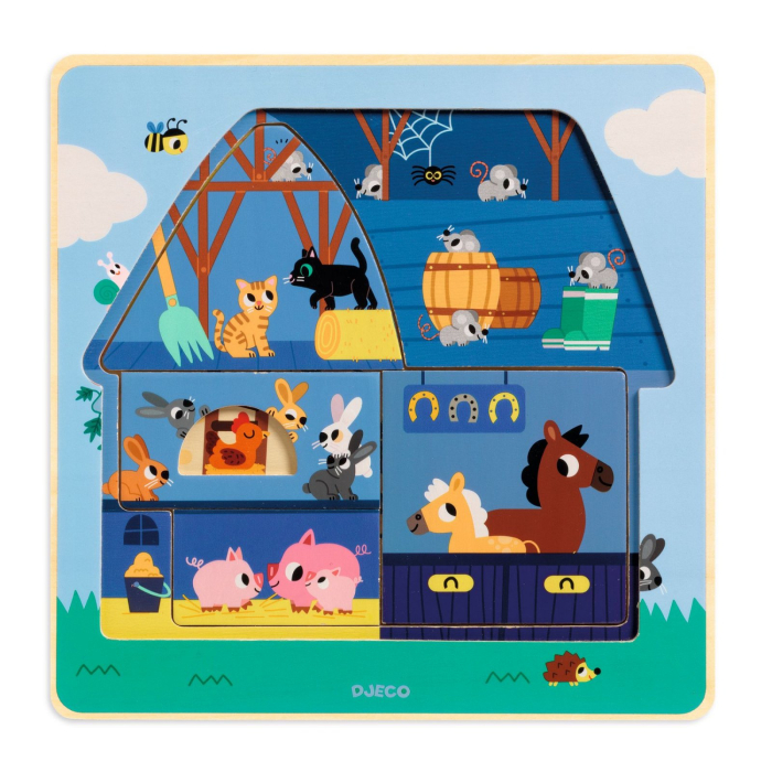 Puzzle straturi, animale de la fermă [5]