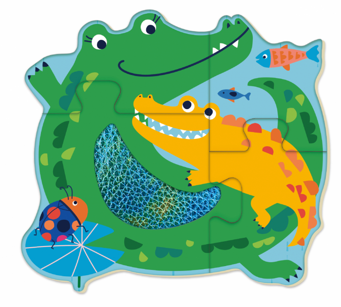Puzzle tactil din lemn - Jungla [5]