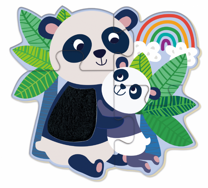 Puzzle tactil din lemn - Jungla [3]