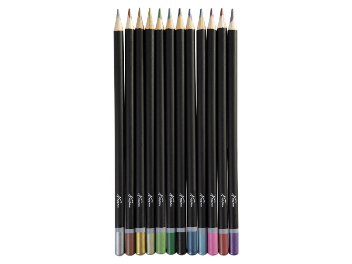 Set 12 creioane culori metalice, in cutie metalica, Fine Art, Nassau [5]