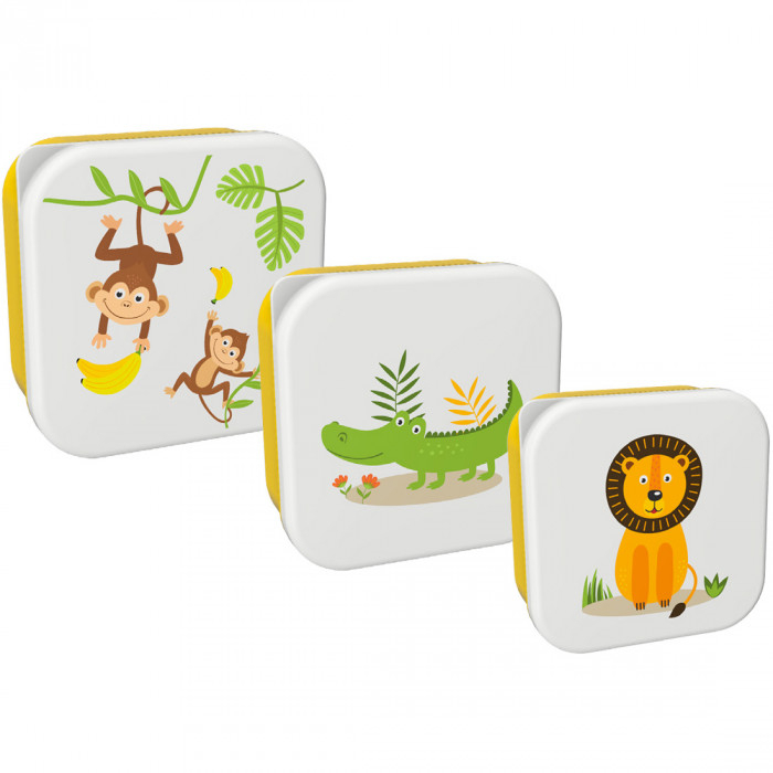 Set 3 cutii pentru alimente, design animale salbatice [1]