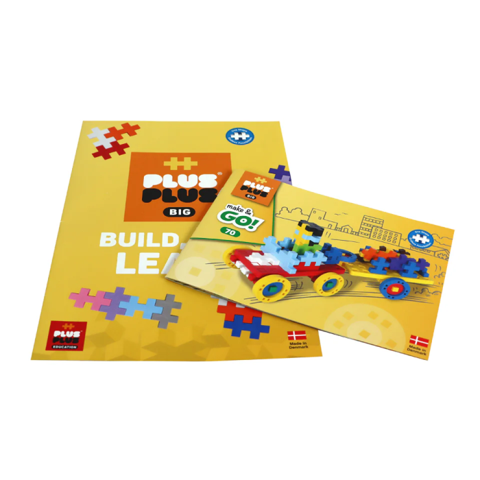Set constructie educativ Plus-Plus, 200 piese mari, mix, cu roti si placi de baza [3]