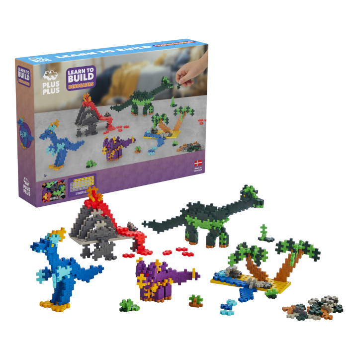Set constructie Plus-Plus, 600 piese, Invata sa construiesti dinozauri [3]