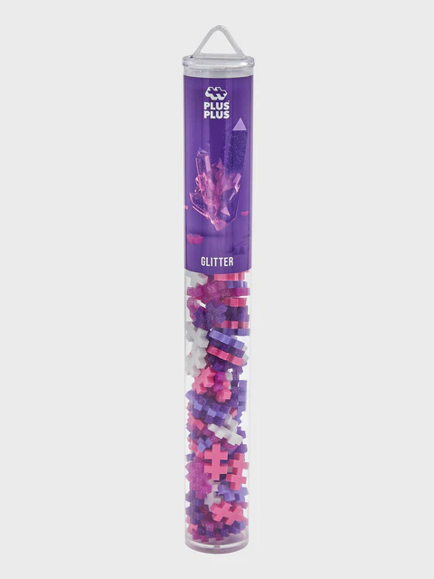 Set constructie Plus-Plus, tub 100 piese, Glitter Mix, culori cu sclipici [1]