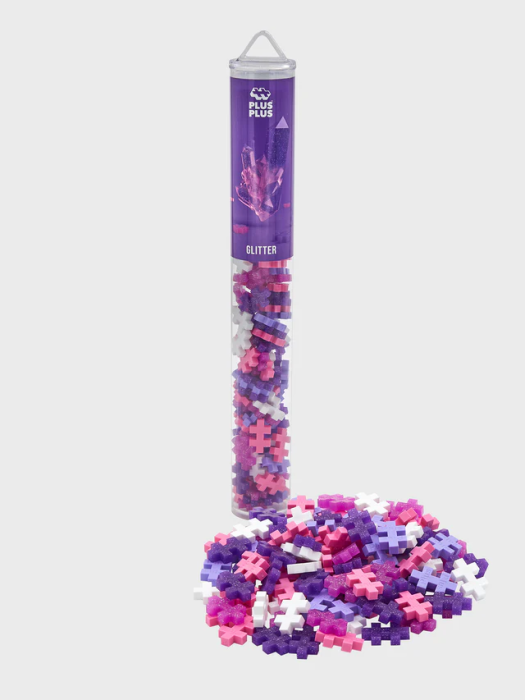 Set constructie Plus-Plus, tub 100 piese, Glitter Mix, culori cu sclipici [3]