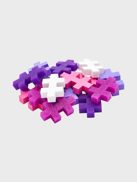 Set constructie Plus-Plus, tub 15 piese mari, Glitter Mix, culori stralucitoare [3]