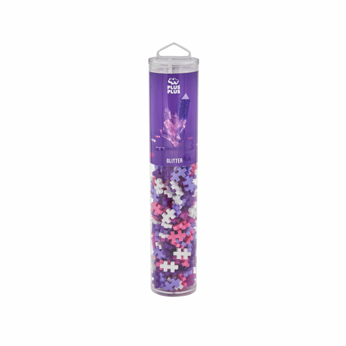 Set constructie Plus-Plus, tub 240 piese, Glitter Mix, culori cu sclipici [1]