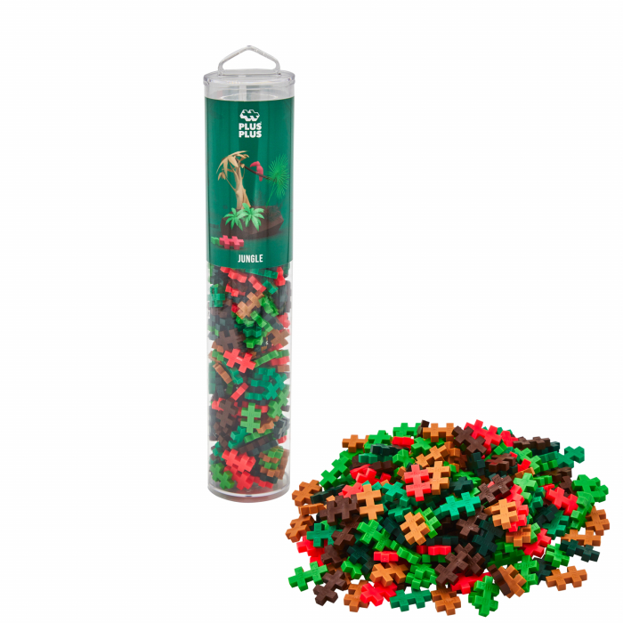 Set constructie Plus-Plus, tub 240 piese, Jungle Mix, culorile junglei [2]