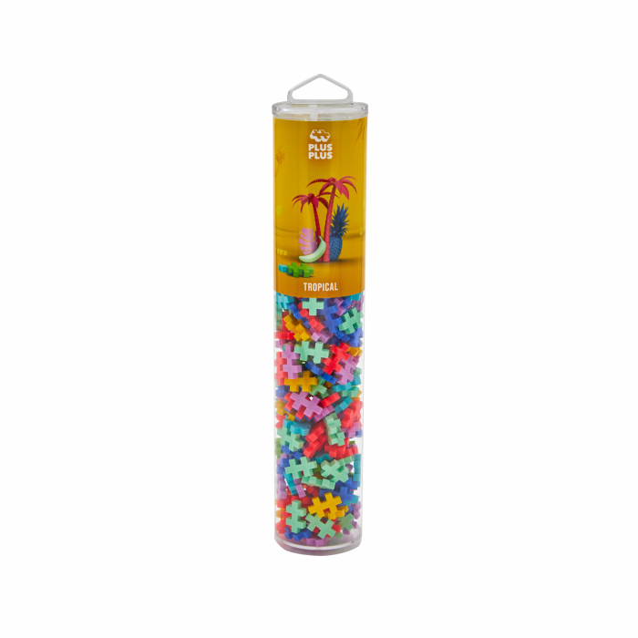 Set constructie Plus-Plus, tub 240 piese, Tropical Mix, culori tropicale [1]