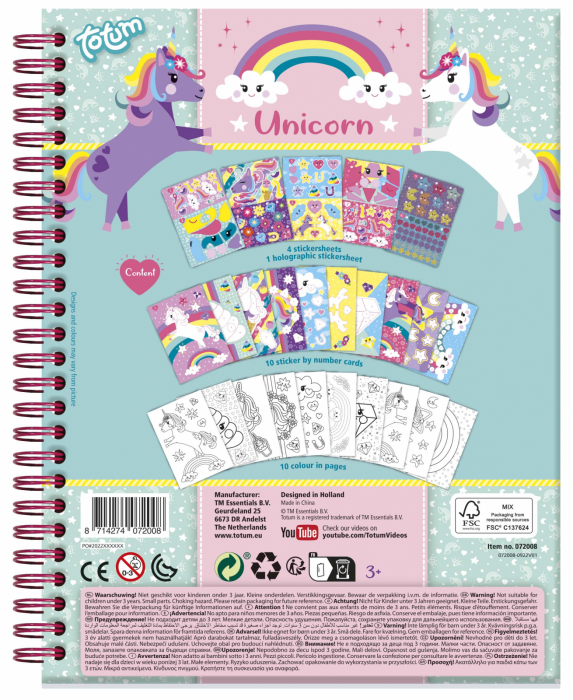 Set creativ cu abtibilduri cu unicorni, lipeste pe numere [5]