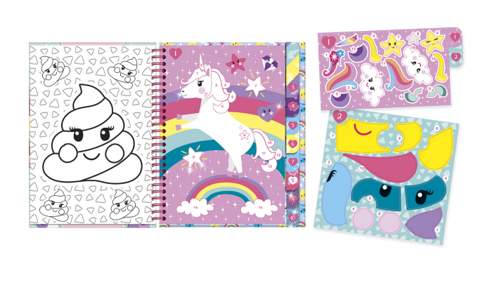 Set creativ cu abtibilduri cu unicorni, lipeste pe numere [4]