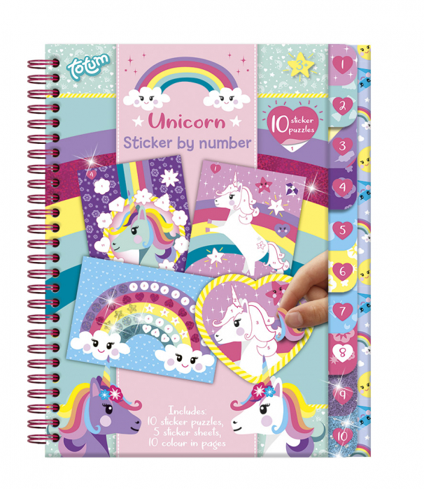 Set creativ cu abtibilduri cu unicorni, lipeste pe numere [2]