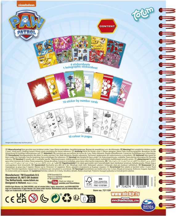Set creativ cu abtibilduri, lipeste pe numere, Paw Patrol, Patrula Catelusilor [4]