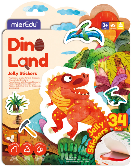 Set creativ cu stickere moi reutilizabile – Ținutul dinozaurilor [1]