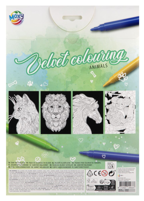 Set creativ de colorat pe fundal de catifea, Velvet Paper, planse catifelate, A4 [2]