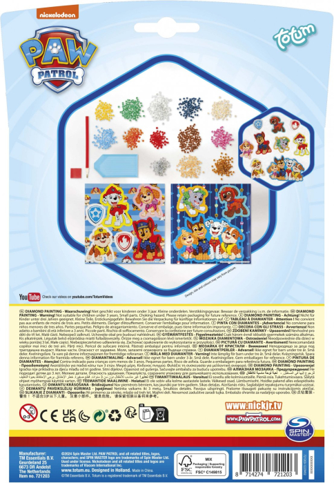 Set creativ DIY Creeaza abtibilduri cu diamond paint, Paw Patrol, Patrula Catelusilor, Totum [3]