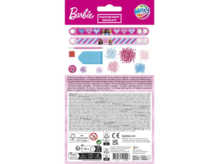 Set creativ DIY, Creeaza bratari cu tehnica diamond painting, Barbie [2]