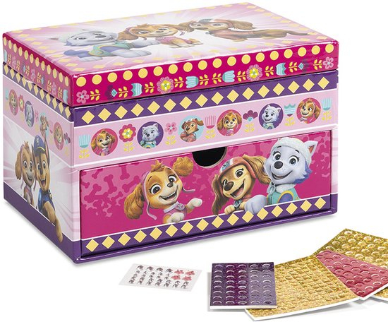Set creativ DIY, Decoreaza propria cutie de bijuterii cu tematica Paw Patrol, Patrula Catelusilor [3]
