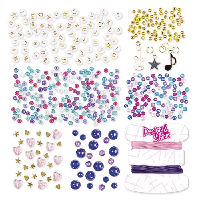 Set creativ DYI Bratari cu sclipici, Design and shine, Totum [18]