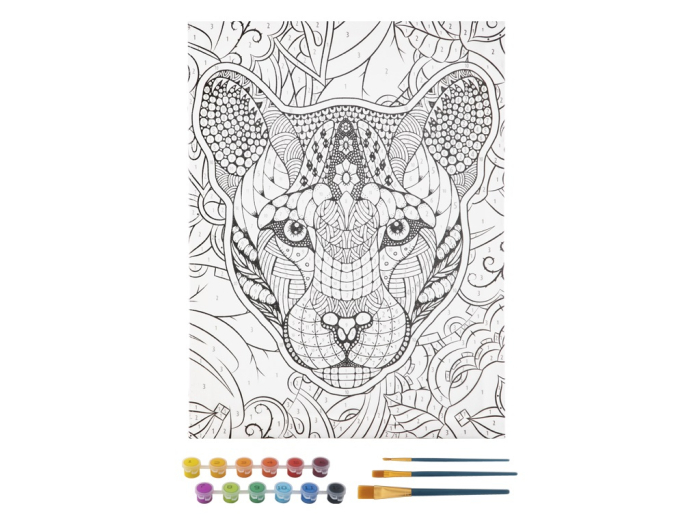 Set creativ, Picteaza pe numere, Canvas Pantera [3]