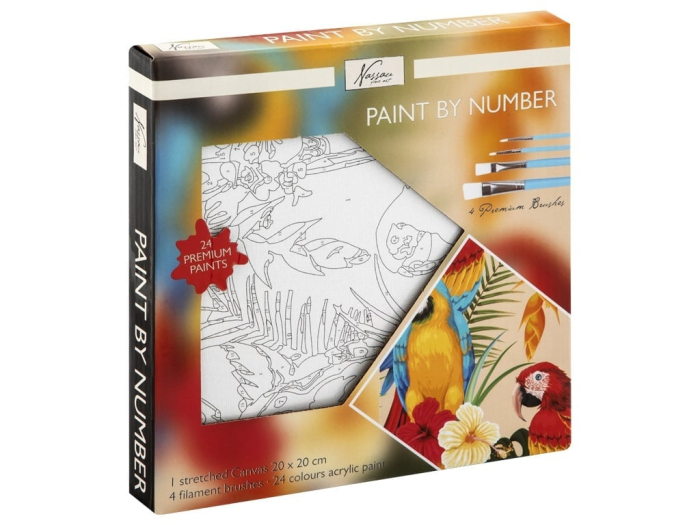 Set creativ, Pictura pe numere, canvas, Papagali, Fine Art, Nassau [1]