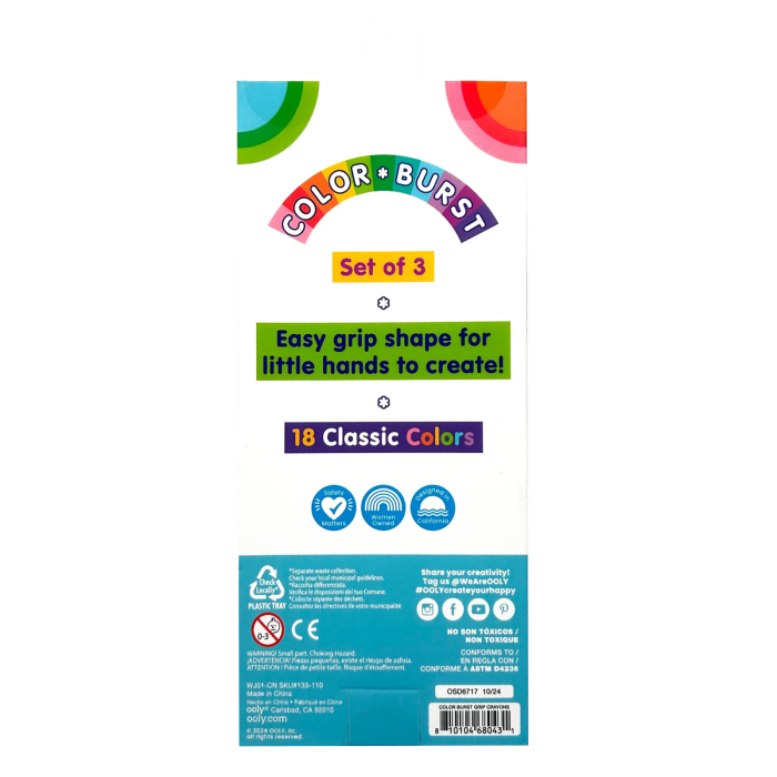 Set creioane cerate multicolore , set de 3 / 18 culori Grip Crayons [8]