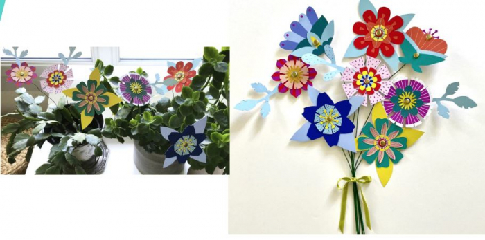 Set DIY Crafturi din hârtie, buchetul meu de flori [3]