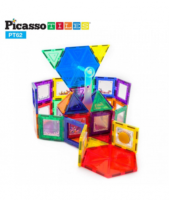 Set PicassoTiles Roată De Parc De Distracții - 62 Piese Magnetice De Construcție Colorate [3]