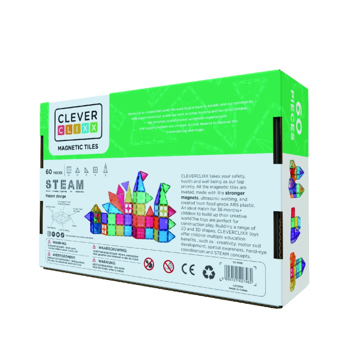 Set magnetic de construit Inventiv 60 piese, Cleverclixx [3]