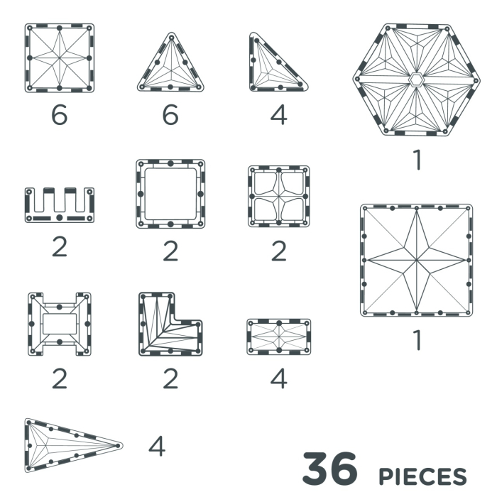 Set magnetic de construit Pastel 36 piese, Cleverclixx [4]