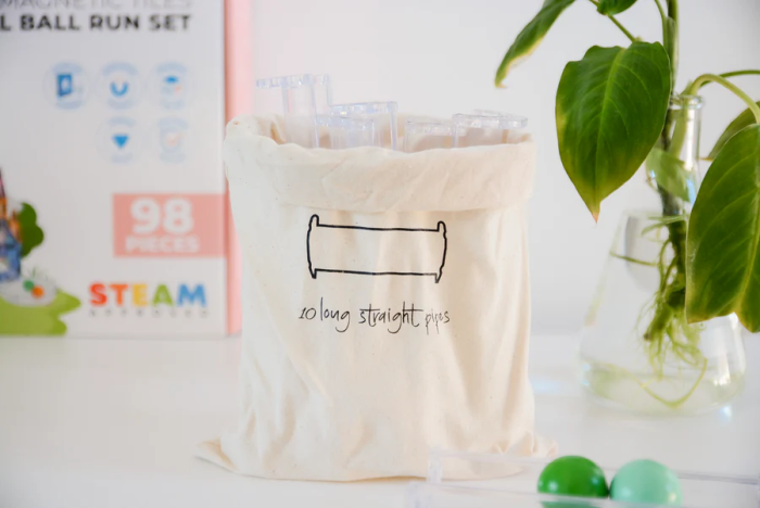 Set magnetic Magblox - 98 piese, circuit cu bile PASTEL - Magbrix Marble Run [7]