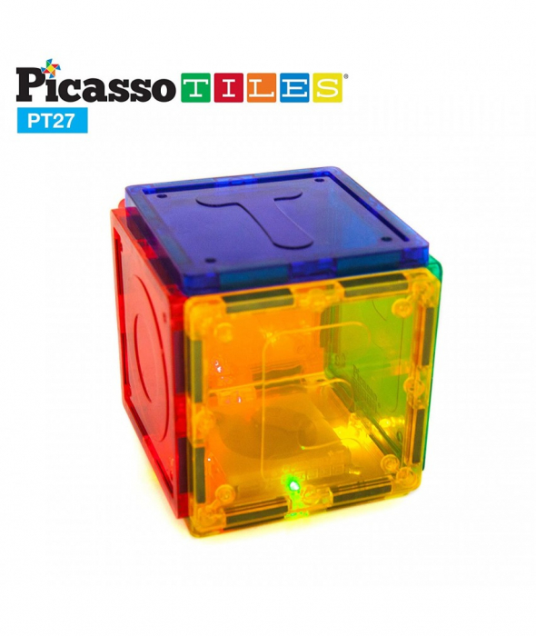 Set Magnetic Picasso Tiles Alfabet - 27 Piese Magnetice de Construcție Colorate [3]