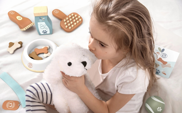 Set pentru copii cu valiza si catel de plus, Speedy Monkey [4]