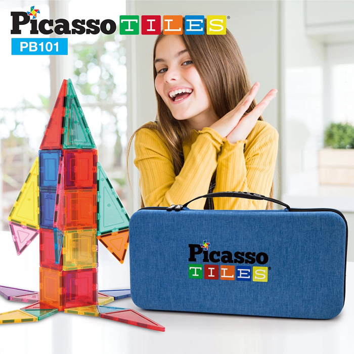 Set PicassoTiles 101 Piese Magnetice De Construcție Cu Geantă De Transport [2]