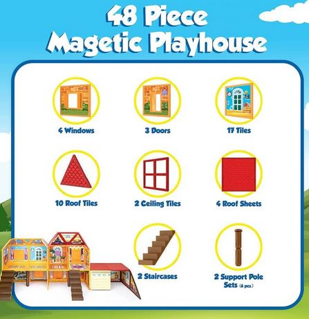 Set Playmags Casuta de Joaca - 48 piese magnetice de constructie [2]